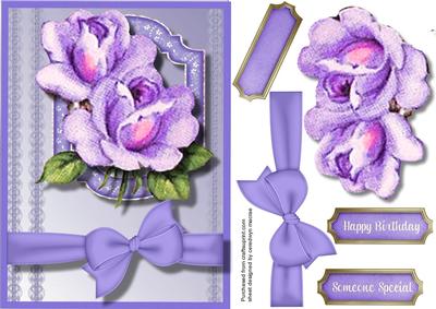 Lovely Lilac Roses in a Bracket Frame 