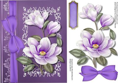 Beautiful Lavender Magnolias and Bow