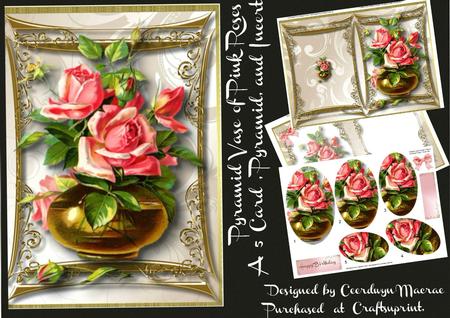 A5 Mini Kit ,beautiful Pink Roses in Pyramid