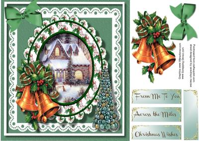 Beautiful Christmas Bells and Scene 