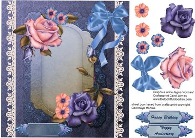 Beautiful Roses on Lace 8x8