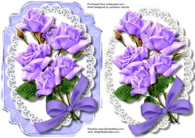 Beautiful Lilac Roses on a Bracket Plaque