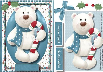 Lovely Snow Bear and His Candy Cane 
