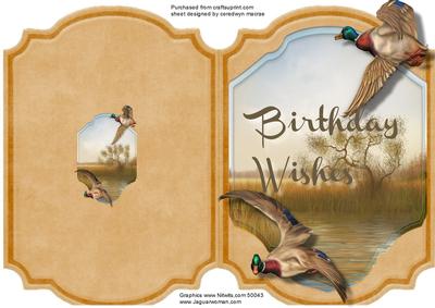 Print, Cut, and Fold, Malard Ducks on the Marsh