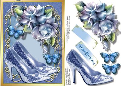 Beautiful Blue Shoes and Porceline Roses 