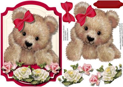 Darquise in His Red Bow with Roses