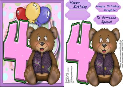 Patchwork Bears 4th Birthday . Girl