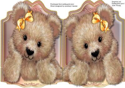 Print, Cut, and Fold Darquise the Fuzzy Bear 