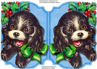 Print, Cut, and Fold a Christmas Pup 