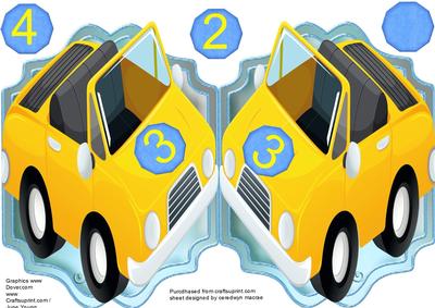 Print, Cut, and Fold , Childrens Birthday Car