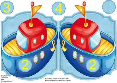 Print, Cut, and Fold, the Little Tug Boat 