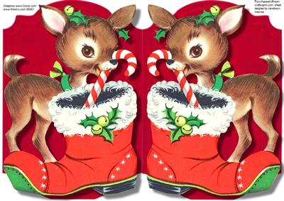 Print, Cut, and Fold, Hiding the Candy Cane in Santa's Boot