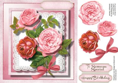 Beautiful Roses on Lace 