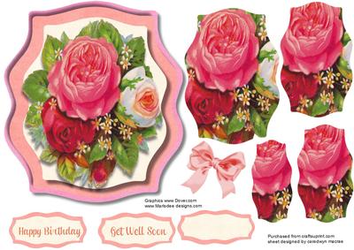 Lovely Roses in a Bracket Frame 