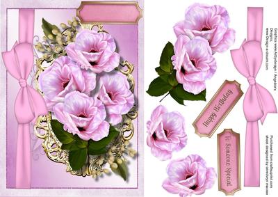 Beautiful Pink Open Roses and Baby's Breath
