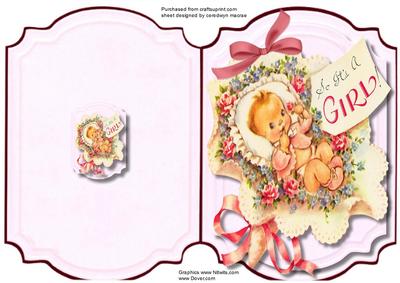 Print, Cut, and Fold, So It's a Girl Congratulations