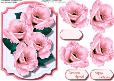 Beautiful Pink Roses on a Bracket Frame 