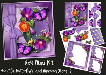 8x8 Mini Kit Beautiful Butterfly's and Morning Glory 2