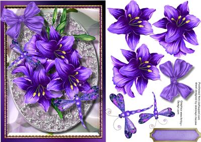 Beautiful Dragonfly's and Lilac Flowers 