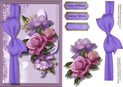 Beautiful Roses and Ribbom Bow 