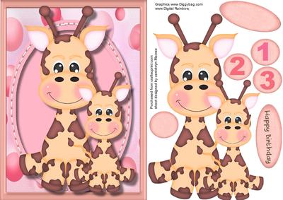 Lovely Giraffe Card for a Girl