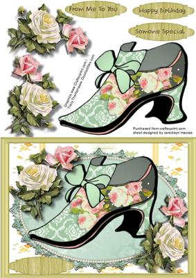 Beautiful Vintage Shoe and Roses 