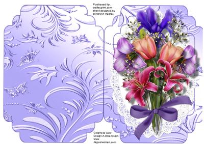 Print, Cut, and Fpld, Beautiful Lilac Bouquet 