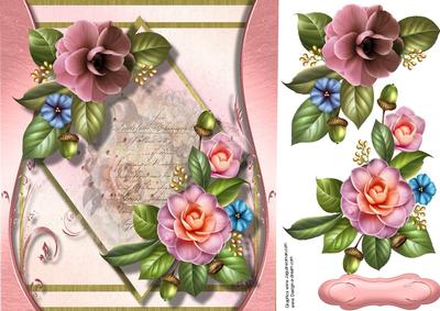Beautiful Camellias on a Diamond Mat