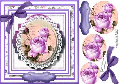 Beautiful Shabby Chic Lilac Roses , Pyramid