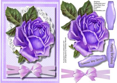 Beautiful Lilac Rose on Lace