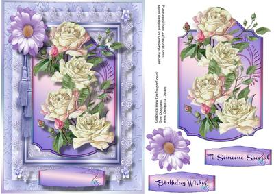 Lovely Lilac Lace with a Tassel and Roses