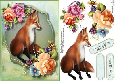 Beautiful English Roses and Fox 