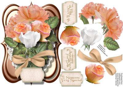 Beautiful Peach Oses on a Beacket 
