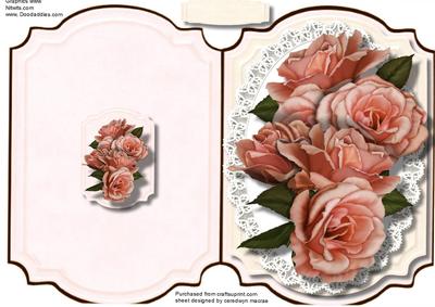 Print, Cut, and Fold, Apricot Roses 