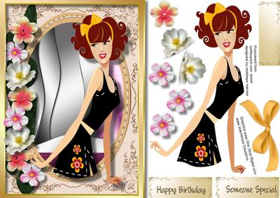 Lovely Modern Miss with Roses 