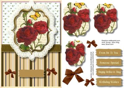 Beautiful Lace Bracket and Red Roses