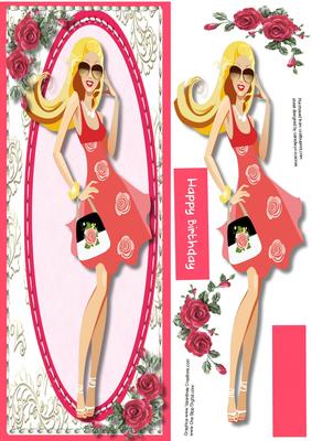 Lovely D.l with Fashion Lady and Roses 