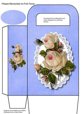Lovely Blue Gift Bag with Flowers 