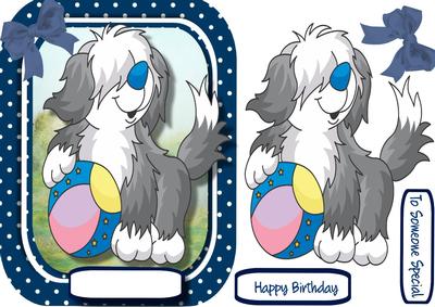 Easel or Topper Rufus the Sheepdog