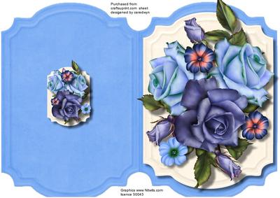 Print, Cut, and Fold, Beautiful Blue Roses 