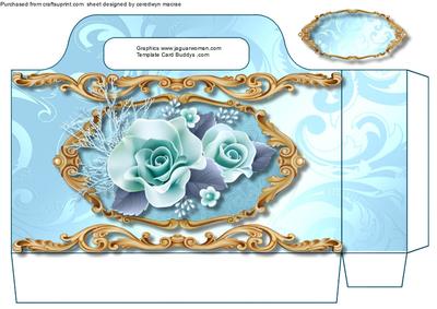 Beautiful Aqua Tote Bag with Roses 