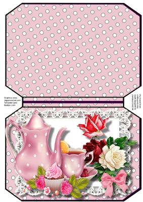 Print, Cut, and Fold, Teatime and Roses ,pink