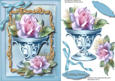 A5 Beautiful Blush Roses in a Ornate Bowl 