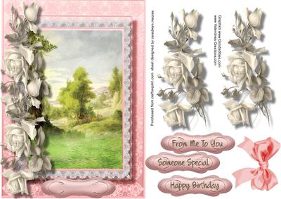 Beautiful Country Scene with Sepia Roses