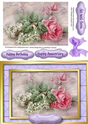 Beautiful Pink Rose and White Lilac 