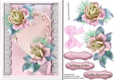 Beautiful Roses, Lace and Heart