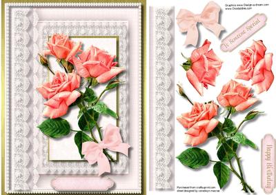 Beautiful Pink Roses and Lace 