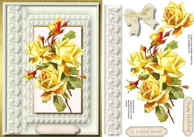 Beautiful Yellow Roses and Lace 