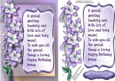Beautiful Birthday Greetings with Verse .