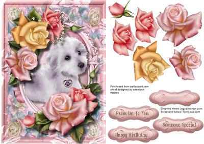 Beautiful Pup Among the Roses